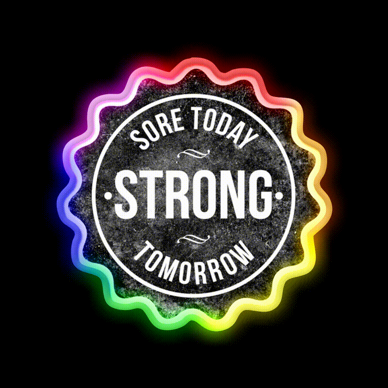 Sore Today Strong Tomorrow Gym Fitness Led Neon Sign Gym Room Sign Rgb Color