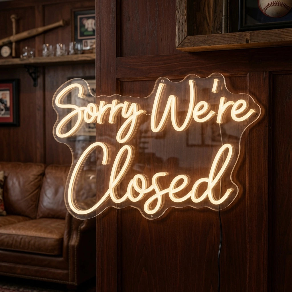 Sorry We're Closed LED Neon Sign - 03 Real Lifestyle Scene