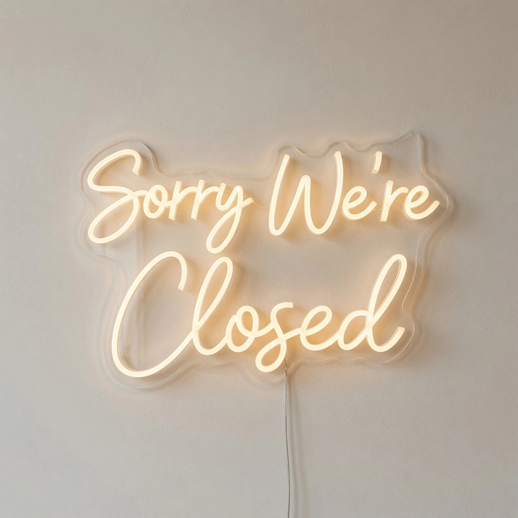Sorry We're Closed LED Neon Sign - 04 Size Image