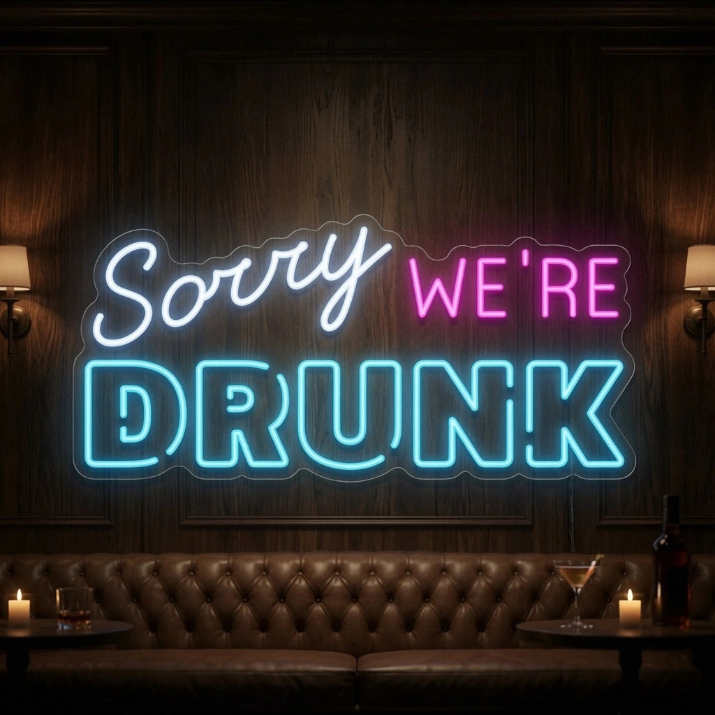 Sorry We're Drunk LED Neon Sign - 03 Real Lifestyle Scene