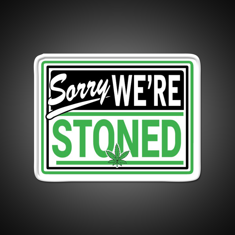 Sorry Were Stoned Retro Weed Sign Hemp Inspired Green Leaf Led Neon Sign Rgb Color - LED neon sign view 11