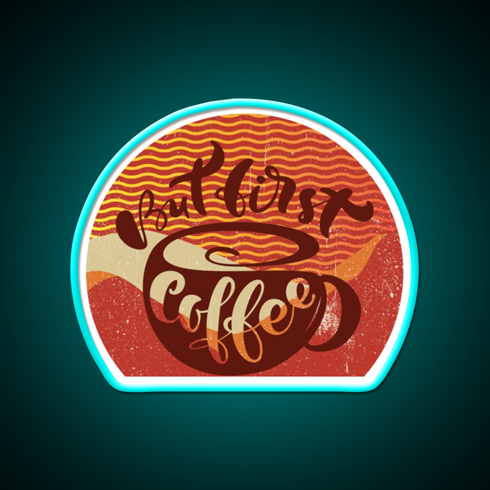 Sorrymy Heart Wants Coffee First Cafe Led Neon Sign Espresso Bar Art Rgb Color