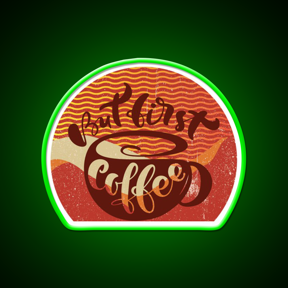 Sorrymy Heart Wants Coffee First Cafe Led Neon Sign Espresso Bar Art Rgb Color