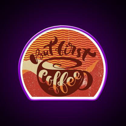 Sorrymy Heart Wants Coffee First Cafe Led Neon Sign Espresso Bar Art Rgb Color
