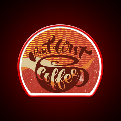 Sorrymy Heart Wants Coffee First Cafe Led Neon Sign Espresso Bar Art Rgb Color