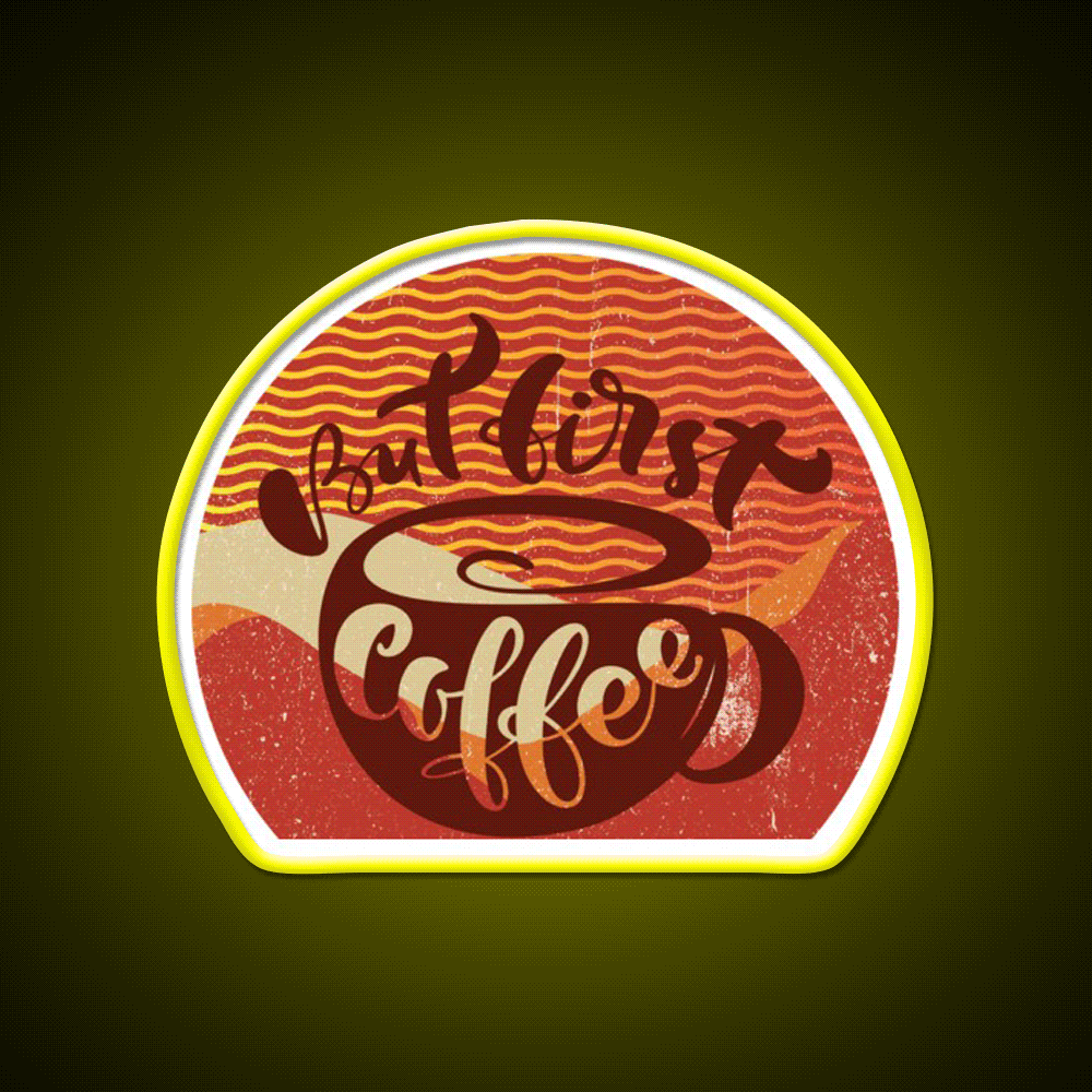 Sorrymy Heart Wants Coffee First Cafe Led Neon Sign Espresso Bar Art Rgb Color