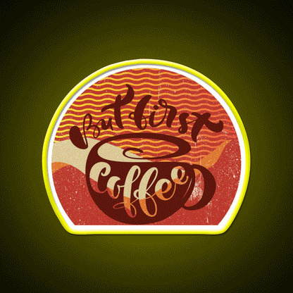 Sorrymy Heart Wants Coffee First Cafe Led Neon Sign Espresso Bar Art Rgb Color