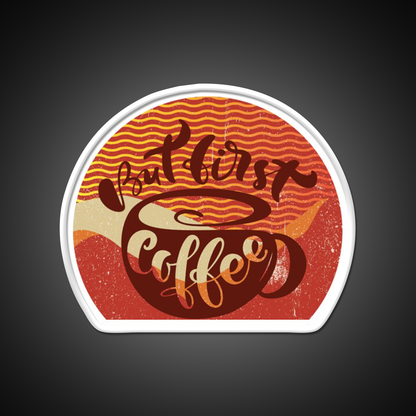 Sorrymy Heart Wants Coffee First Cafe Led Neon Sign Espresso Bar Art Rgb Color