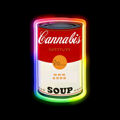 Soup Hemp Inspired Green Leaf Led Neon Sign 420 Neon Decor Rgb Color - LED neon sign close-up detail