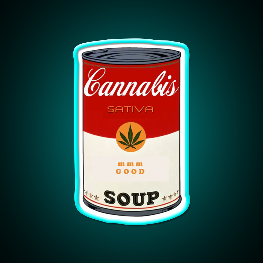 Soup Hemp Inspired Green Leaf Led Neon Sign Rgb Color - Size and dimension reference
