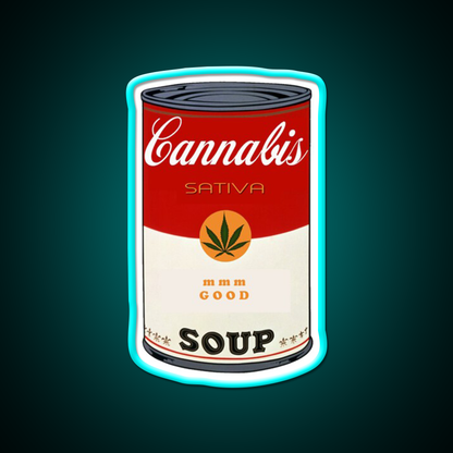 Soup Hemp Inspired Green Leaf Led Neon Sign Rgb Color - Size and dimension reference
