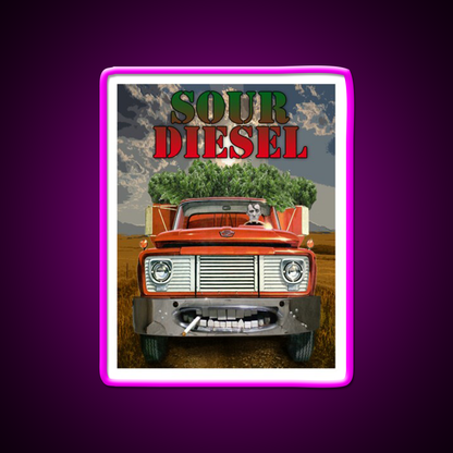 Sour Diesel Hemp Inspired Green Leaf Led Neon Sign 420 Neon Decor Rgb Color - Neon sign mounted on wall in room