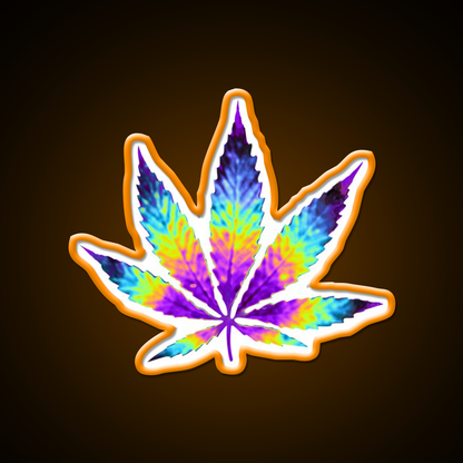 Sour Diesel Holo Leaf Hemp Inspired Green Leaf Led Neon Sign Rgb Color - LED neon sign view 6