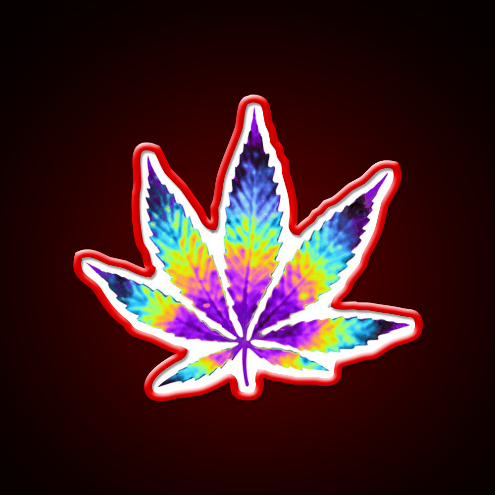 Sour Diesel Holo Leaf Hemp Inspired Green Leaf Led Neon Sign Rgb Color - Shineneon