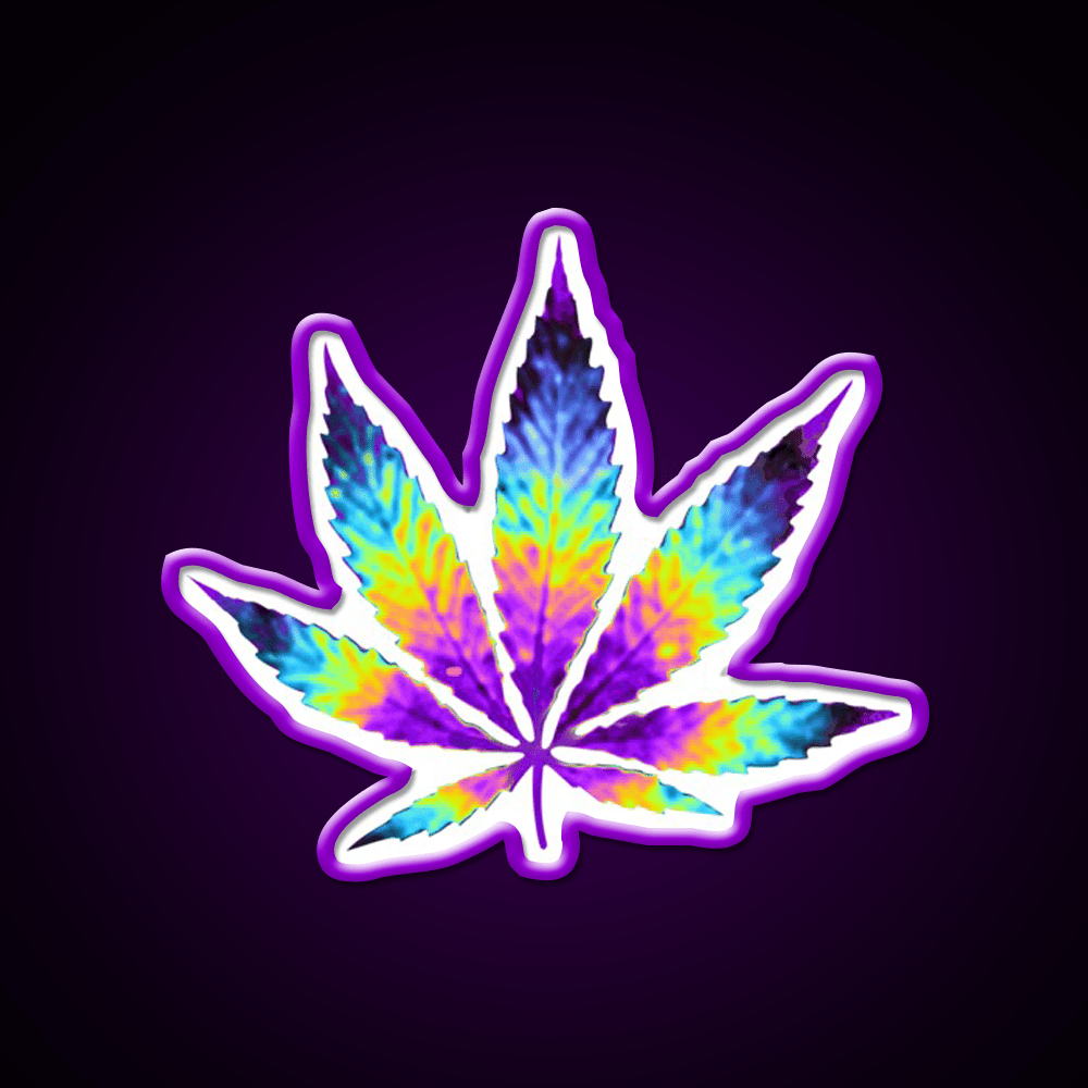 Sour Diesel Holo Leaf Hemp Inspired Green Leaf Led Neon Sign Rgb Color - Shineneon
