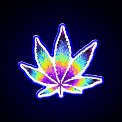 Sour Diesel Holo Leaf Hemp Inspired Green Leaf Led Neon Sign Rgb Color - Shineneon