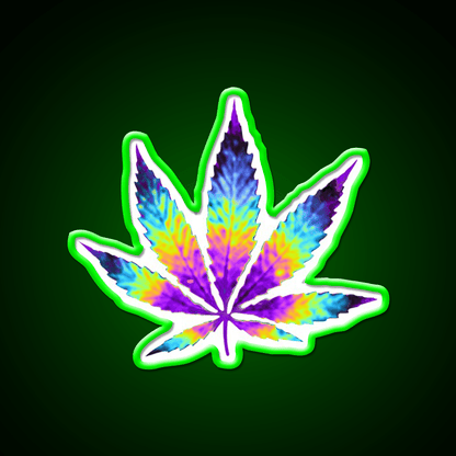 Sour Diesel Holo Leaf Hemp Inspired Green Leaf Led Neon Sign Rgb Color - Shineneon