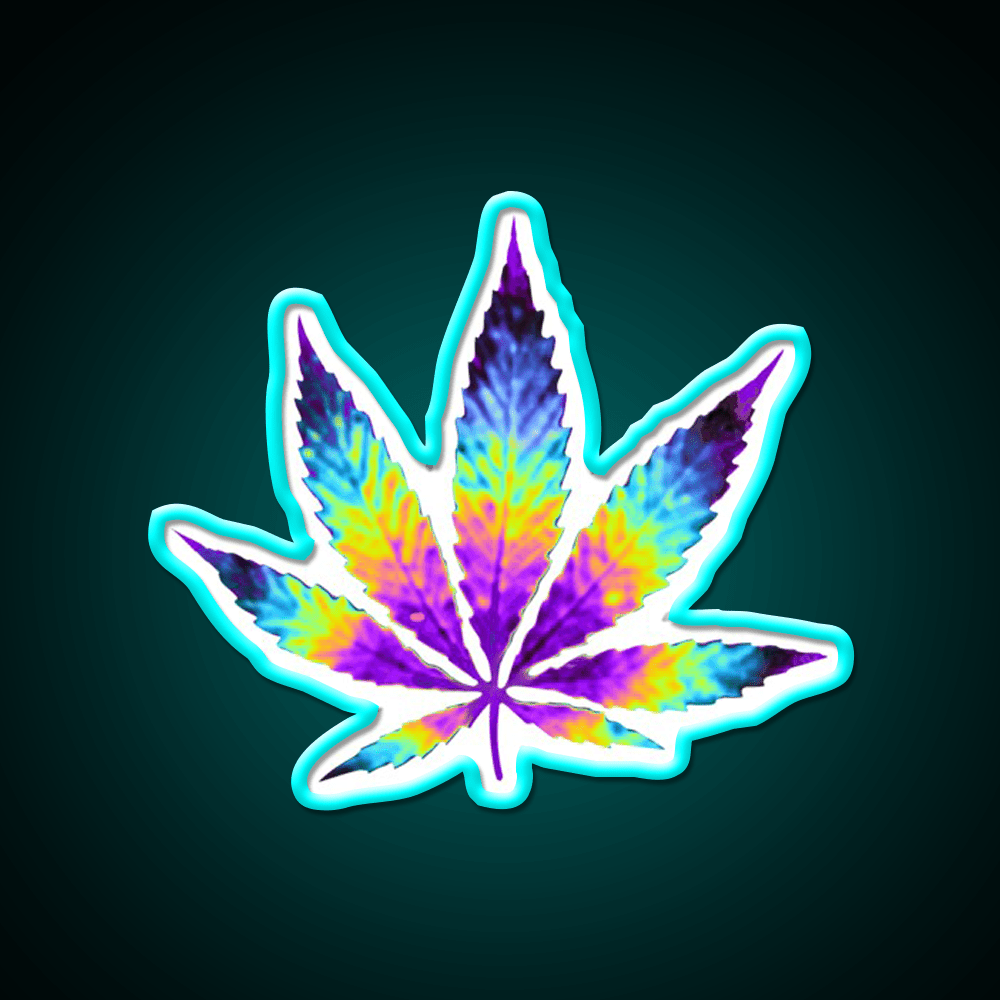 Sour Diesel Holo Leaf Hemp Inspired Green Leaf Led Neon Sign Rgb Color - Shineneon