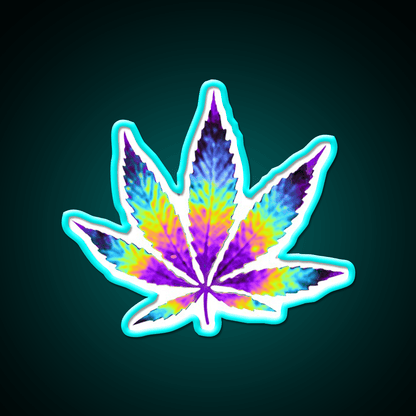 Sour Diesel Holo Leaf Hemp Inspired Green Leaf Led Neon Sign Rgb Color - Shineneon