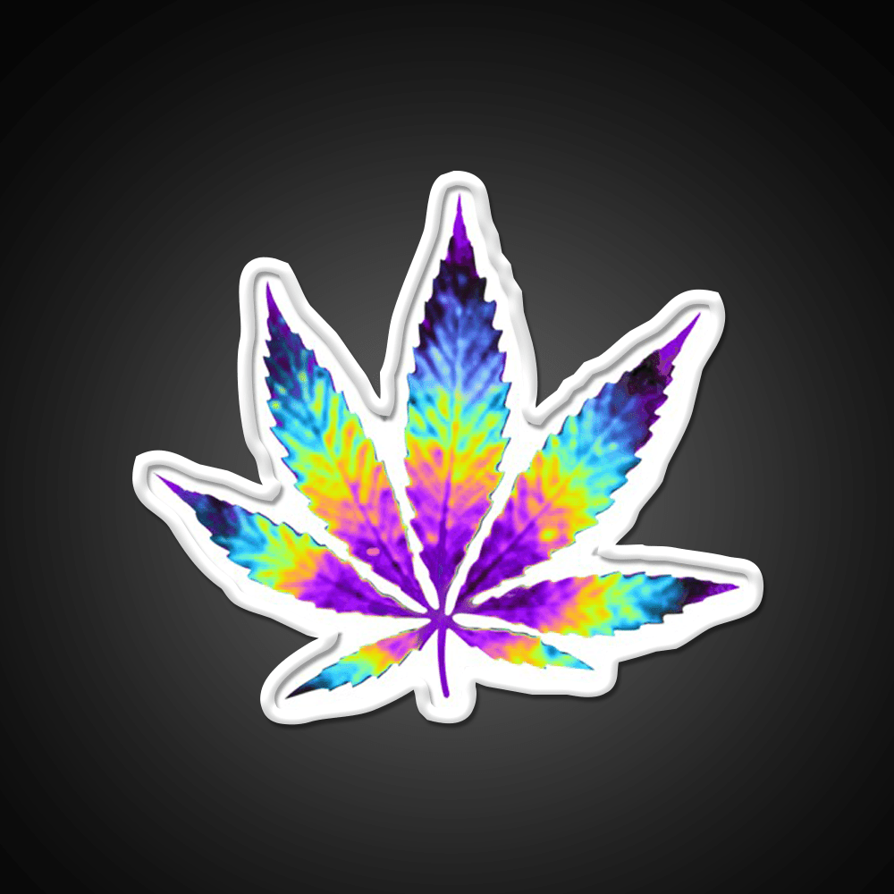 Sour Diesel Holo Leaf Hemp Inspired Green Leaf Led Neon Sign Rgb Color - Shineneon