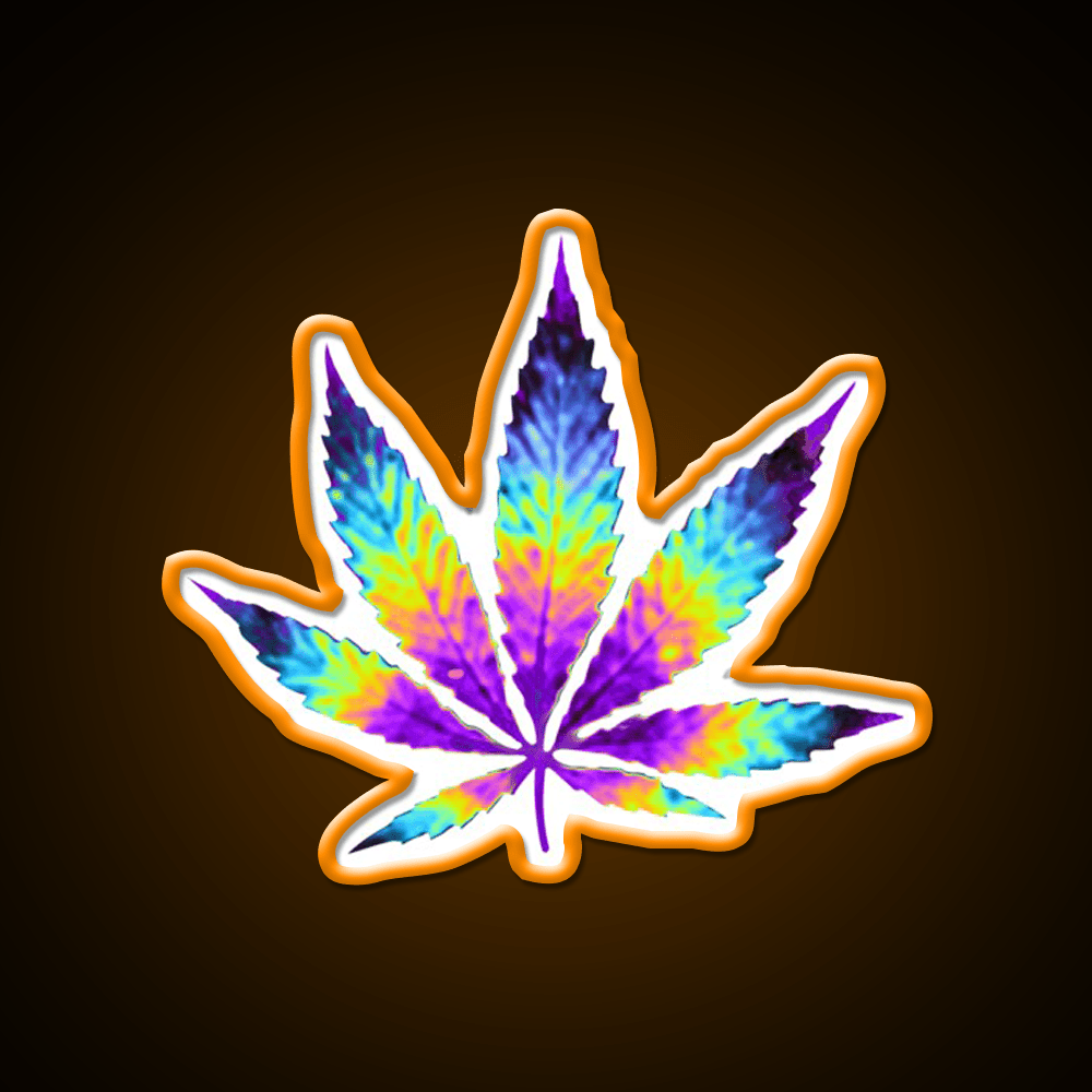 Sour Diesel Holo Leaf Hemp Inspired Green Leaf Led Neon Sign Rgb Color - Shineneon