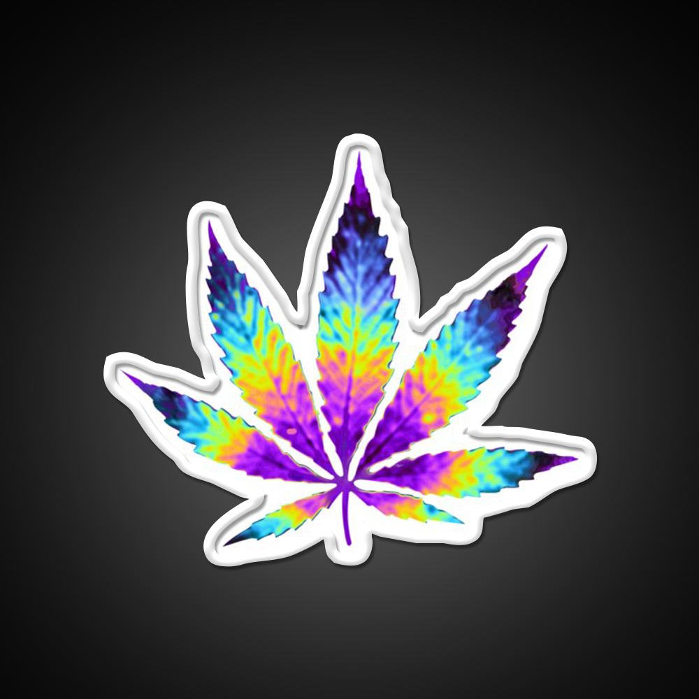 Sour Diesel Holo Leaf Hemp Inspired Green Leaf Led Neon Sign Rgb Color - LED neon sign view 11