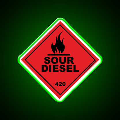 Sour Diesel Strain Art Hemp Inspired Green Leaf Led Neon Sign Rgb Color - LED neon sign view 8