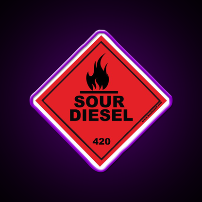 Sour Diesel Strain Art Hemp Inspired Green Leaf Led Neon Sign Rgb Color - LED neon sign view 9