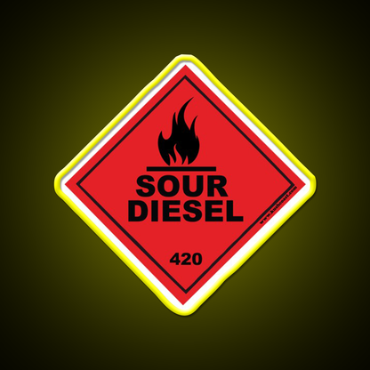 Sour Diesel Strain Art Hemp Inspired Green Leaf Led Neon Sign Rgb Color - LED neon sign view 7