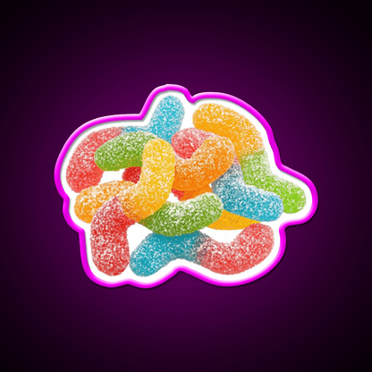 Sour Gummy Worms Snack Food Led Neon Sign Rgb Color - Shineneon