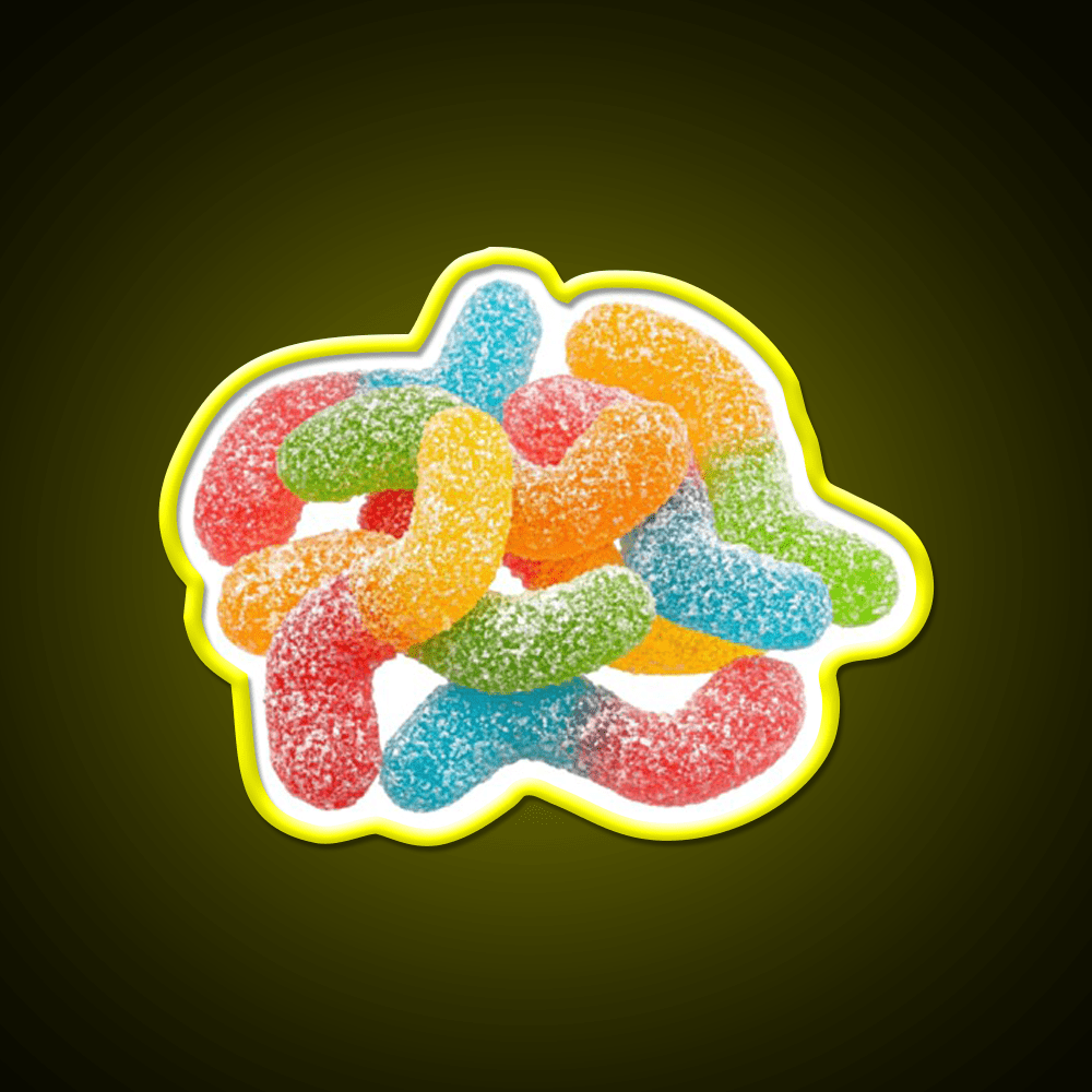 Sour Gummy Worms Snack Food Led Neon Sign Rgb Color - Shineneon