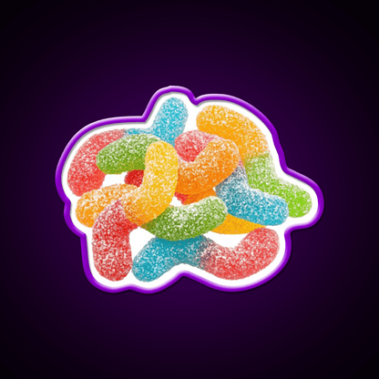 Sour Gummy Worms Snack Food Led Neon Sign Rgb Color - Shineneon