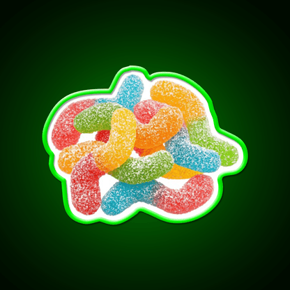Sour Gummy Worms Snack Food Led Neon Sign Rgb Color - Shineneon