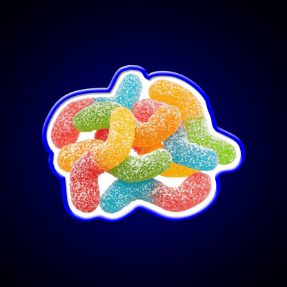 Sour Gummy Worms Snack Food Led Neon Sign Rgb Color - Shineneon