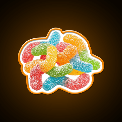 Sour Gummy Worms Snack Food Led Neon Sign Rgb Color - Shineneon