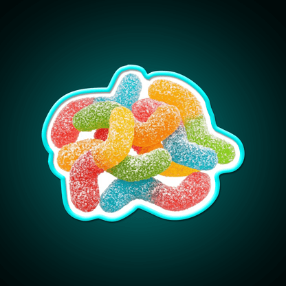 Sour Gummy Worms Snack Food Led Neon Sign Rgb Color - Shineneon