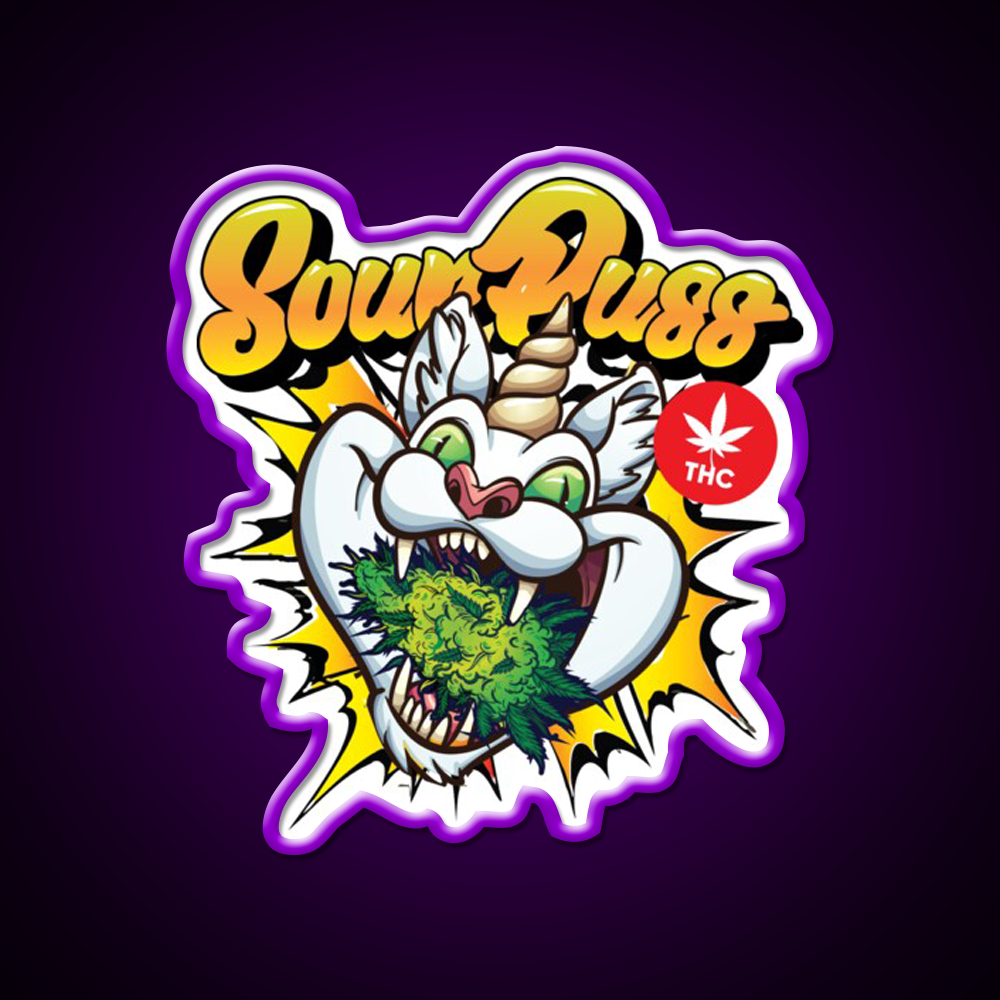 Sour Puss Packs Hemp Inspired Green Leaf Led Neon Sign Rgb Color - LED neon sign view 9