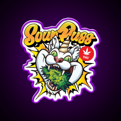 Sour Puss Packs Hemp Inspired Green Leaf Led Neon Sign Rgb Color - Shineneon