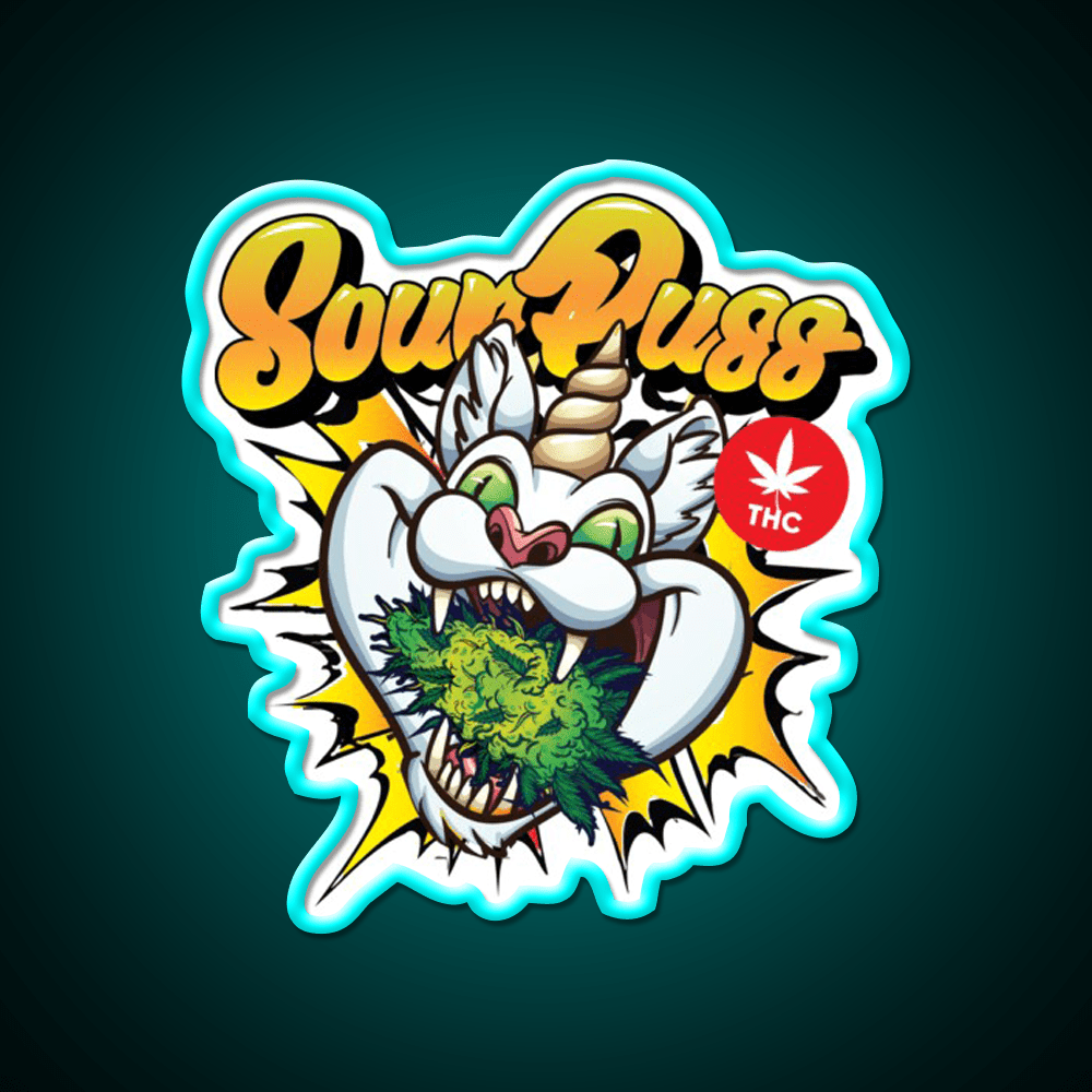 Sour Puss Packs Hemp Inspired Green Leaf Led Neon Sign Rgb Color - Shineneon