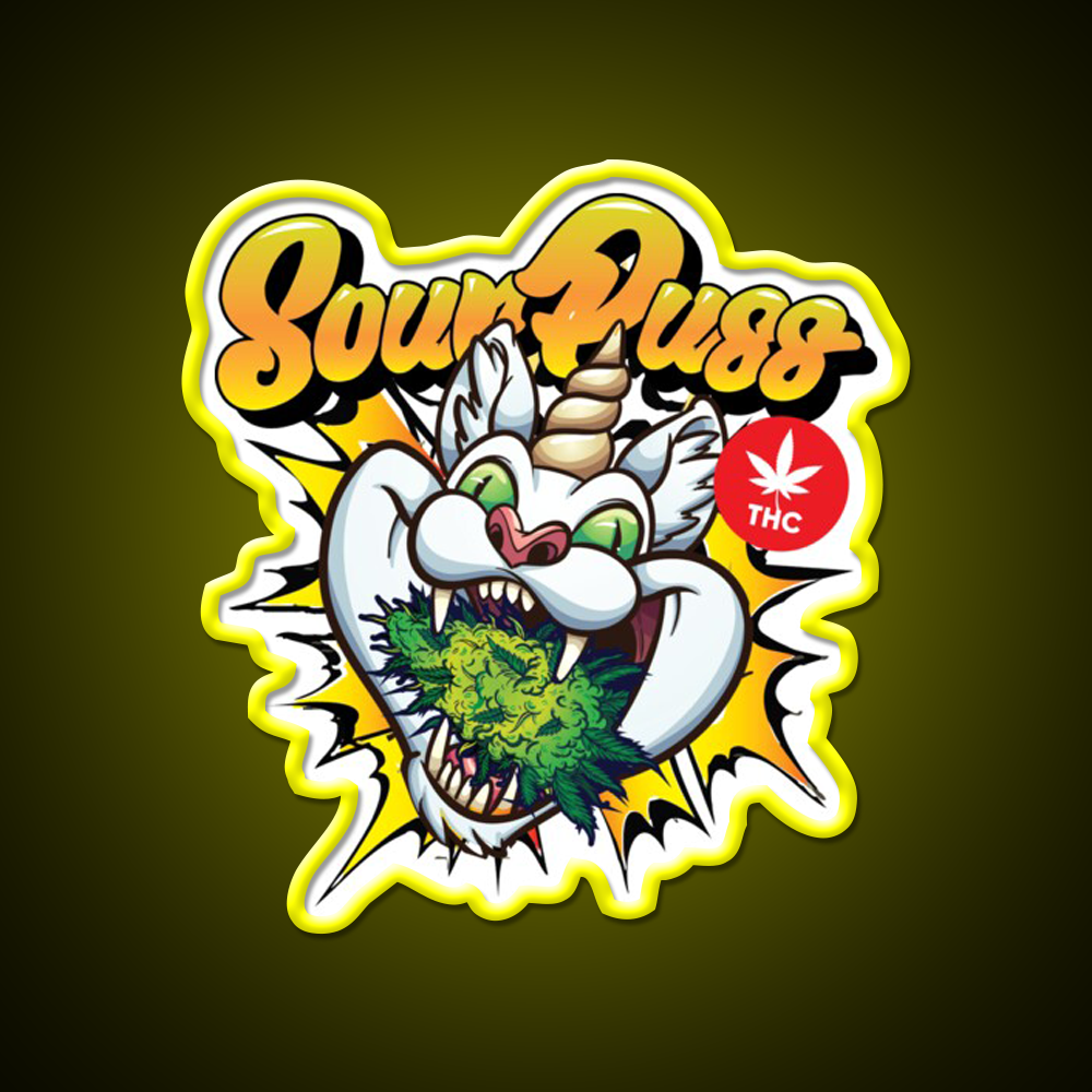 Sour Puss Packs Hemp Inspired Green Leaf Led Neon Sign Rgb Color - LED neon sign view 7