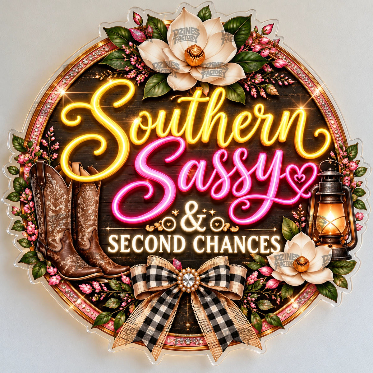 Southern Sassy Custom LED Neon Sign | 8d5e311150fa8995ad22a7e573b193f7dc20b6ed00b4308a8e8c2a29eebdd659 | effect