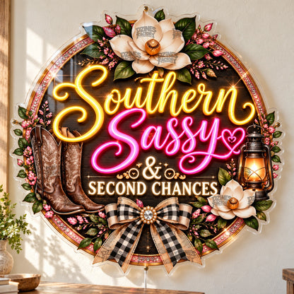Southern Sassy Custom LED Neon Sign | 9c5c622c001cf514ced1d64ea368faa0b2304ec97bb178ff9a8c9d7486cc07ce | natural_light