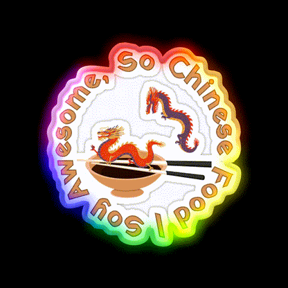 Soy Awesome So Chinese Food Led Neon Sign Chinese Food Rgb Color - LED neon sign close-up detail