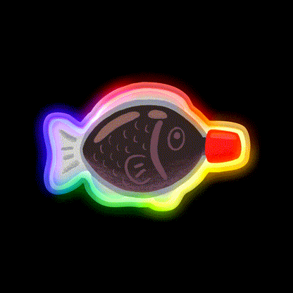 Soy Fish Snack Food Led Neon Sign Rgb Color - LED neon sign close-up detail