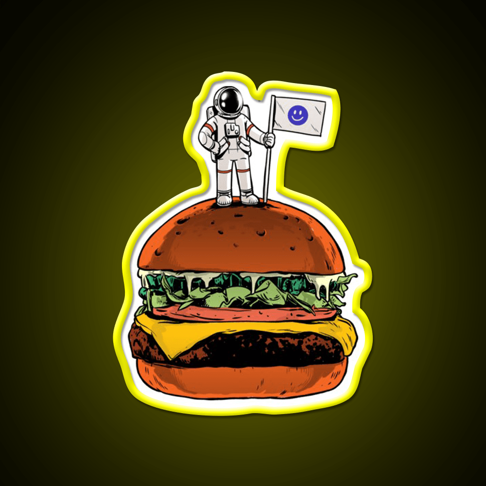 Space Burger Snack Food Led Neon Sign Rgb Color - Shineneon