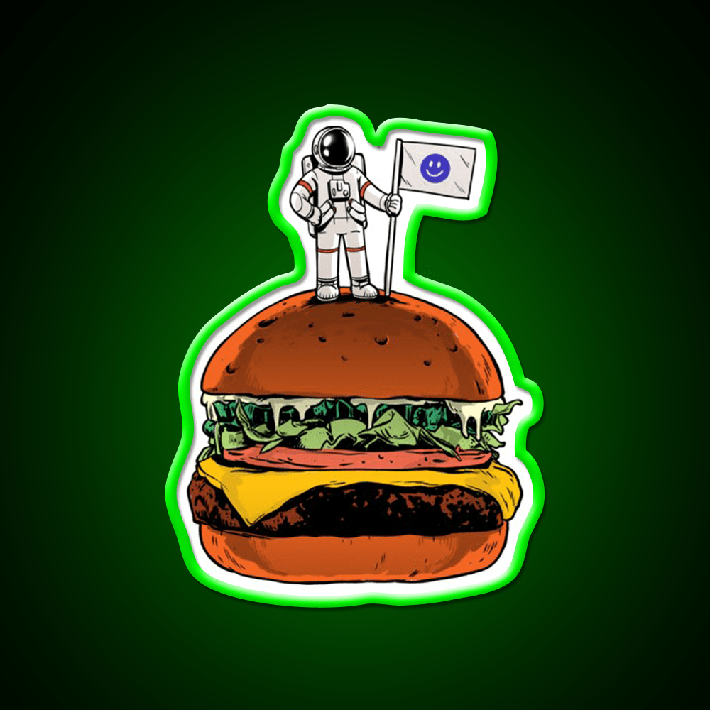 Space Burger Snack Food Led Neon Sign Rgb Color - Shineneon