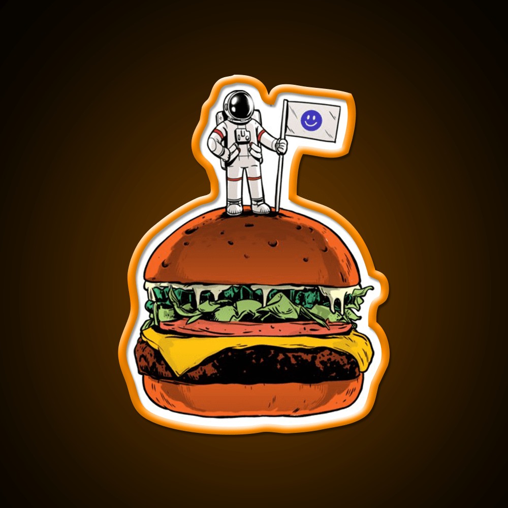 Space Burger Snack Food Led Neon Sign Rgb Color - Shineneon