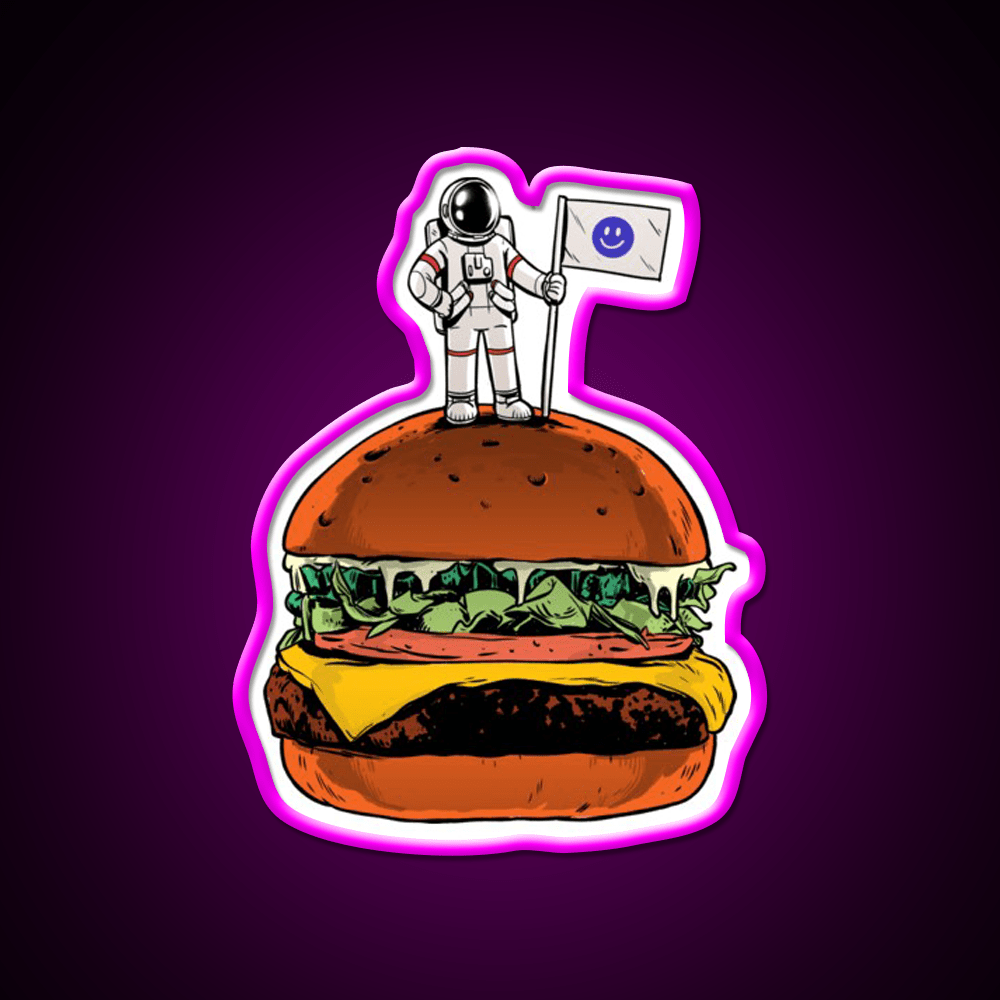 Space Burger Snack Food Led Neon Sign Rgb Color - Shineneon