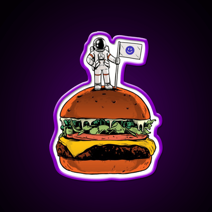 Space Burger Snack Food Led Neon Sign Rgb Color - Shineneon