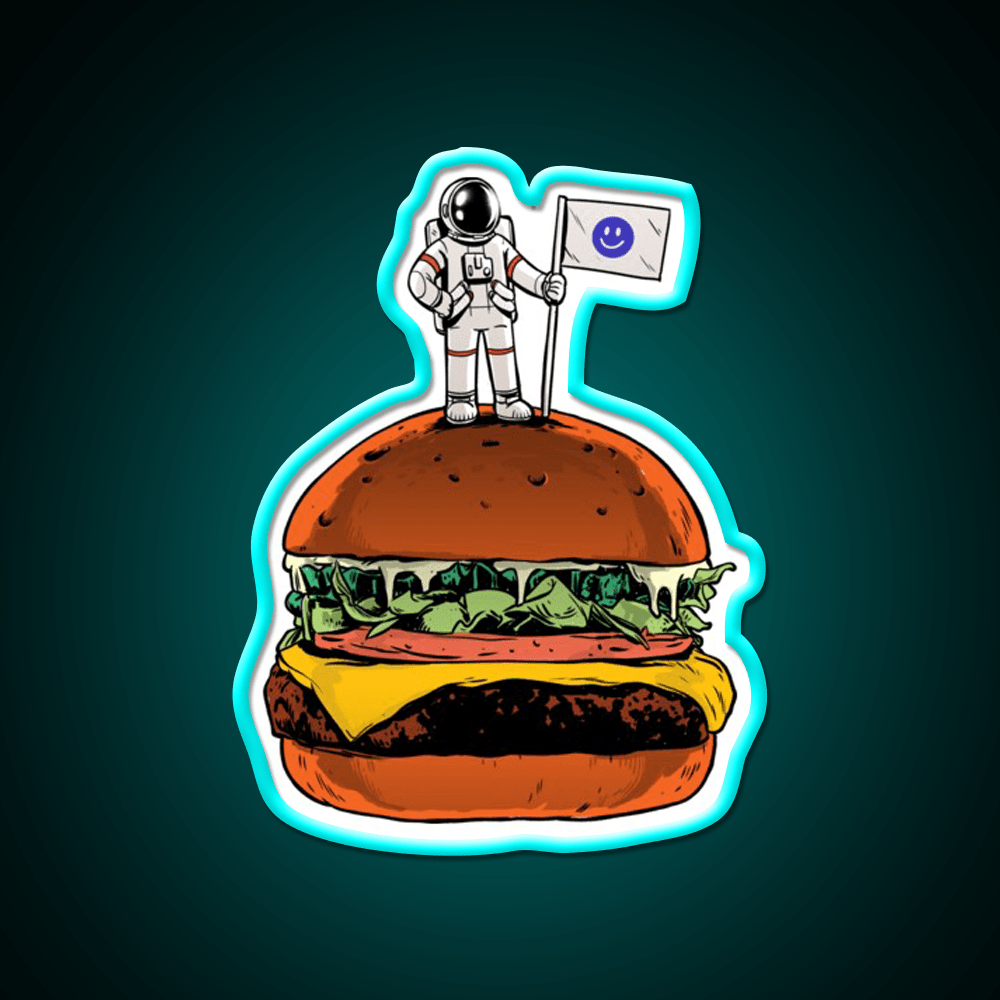 Space Burger Snack Food Led Neon Sign Rgb Color - Shineneon